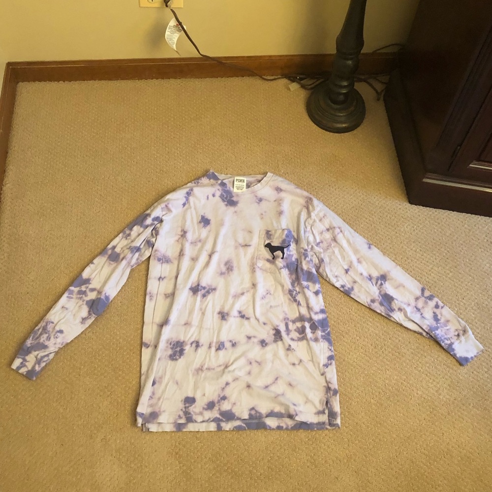 PINK tie dye long sleeve tee